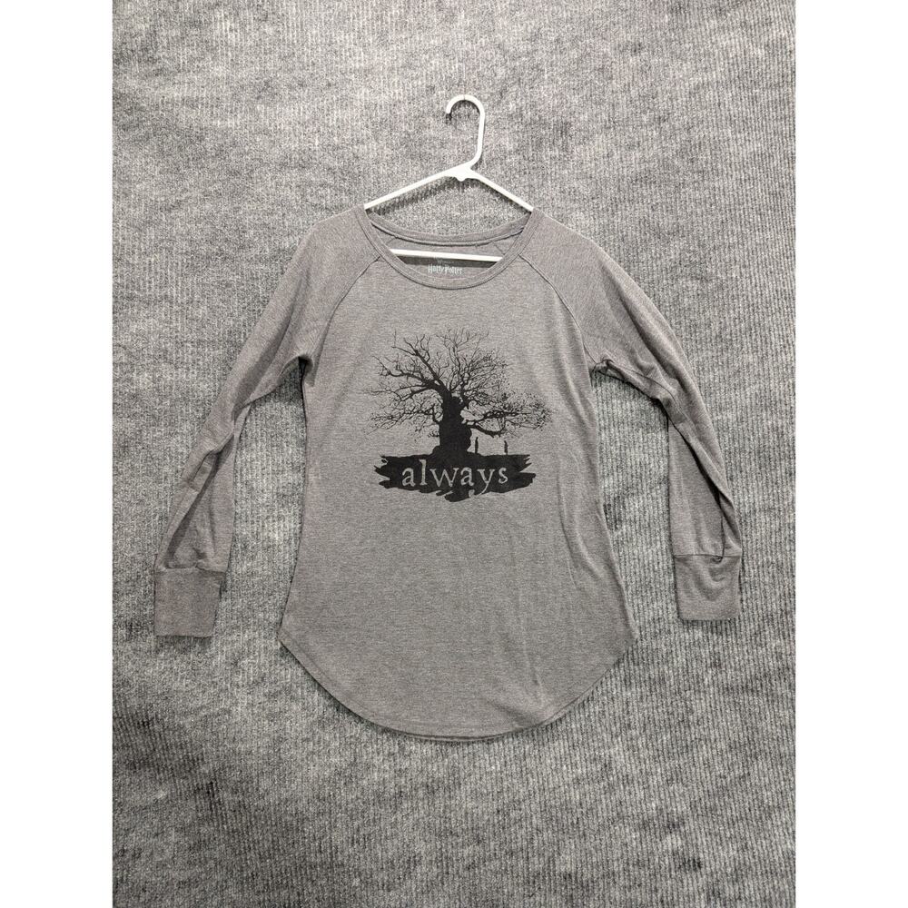 Harry Potter Universal Studio Long Sleeve Tee Grey Snape Lily Always Tree Small
